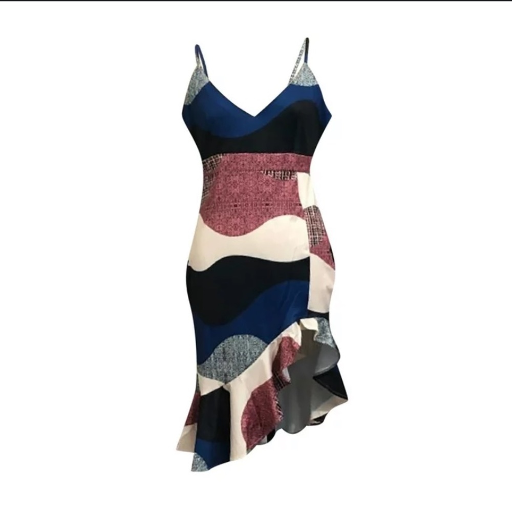 NWT Spaghetti strap color block dress size small - Picture 2 of 5